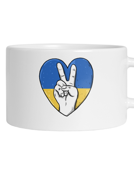 Ukrajina - Mír hrnek makronka White