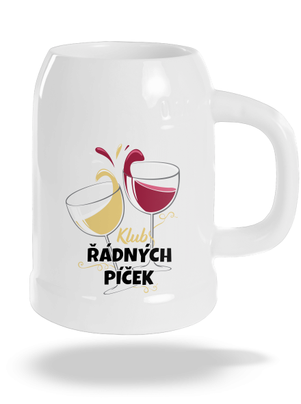 Klub řádných píček půllitr White