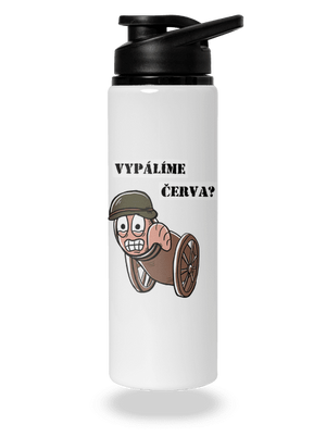 Vypálíme červa? lahev na vodu White