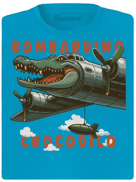 Bombardino Crocodilo – Italian Brainrot dámské sportovní tričko Blue Atol