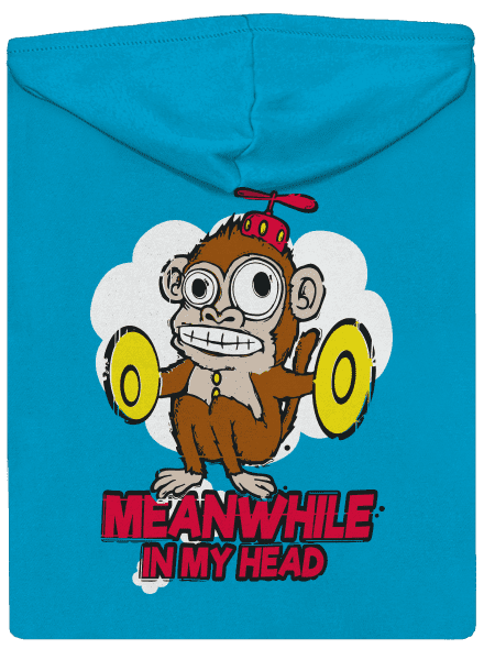Monkey in my head dámská mikina na zip Blue Atol