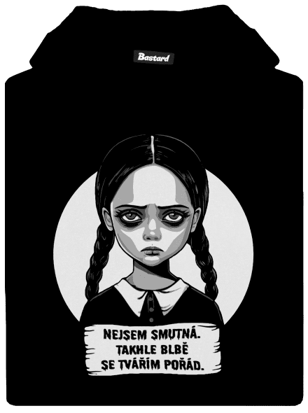 Nejsem smutná dětská mikina klokanka Black