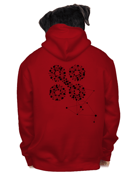 NYX Síť 15 let – černý potisk pánská mikina na zip Red