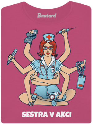 Sestra v akci dámské tričko premium Magenta