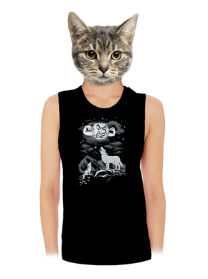 Vlčí árie dámské tílko volné Black