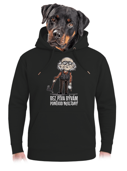 Neklidný bez piva unisex mikina premium Dark Black