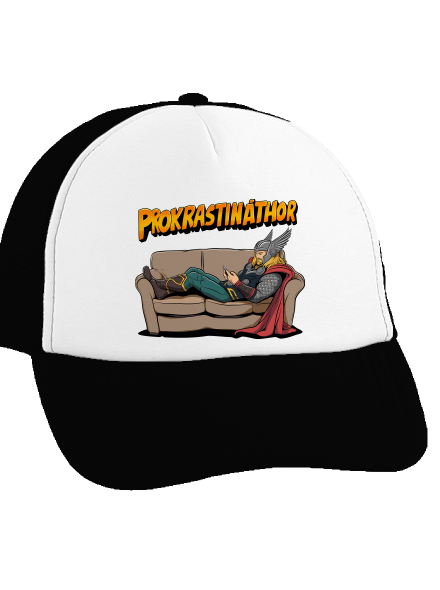 Prokrastináthor kšiltovka truckerka Black cap