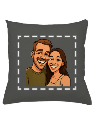 Karikatura z vlastní fotky polštář Gray Pol