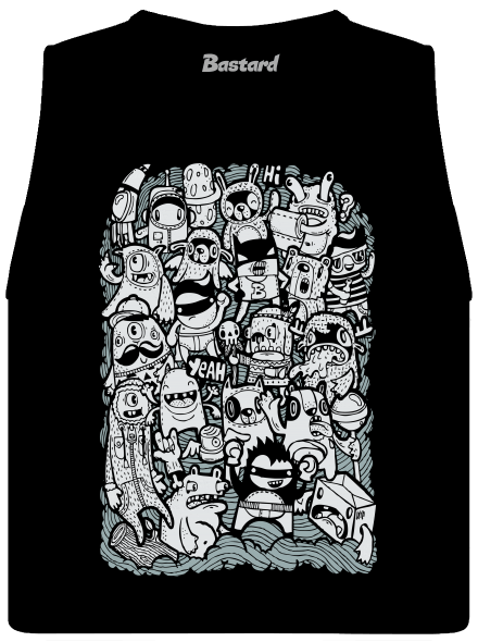 Doodle dámské tílko volné Black