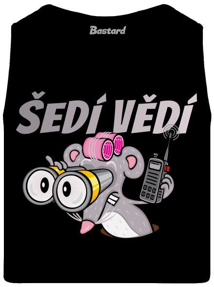 Šedí vědí - myš pánské tílko Black
