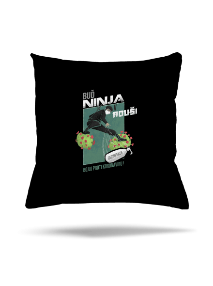 Ninja v rouši polštář Black