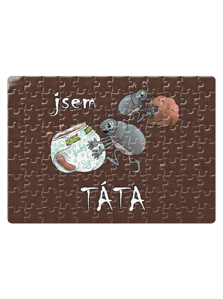 Jsem táta a máma puzzle White