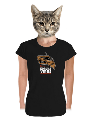 Korunavirus v peněžence dámské tričko premium Black