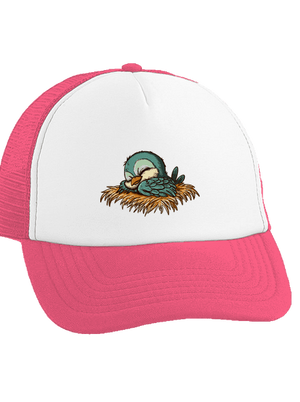 Ranní ptáče spí kšiltovka truckerka Fluorescent Pink cap