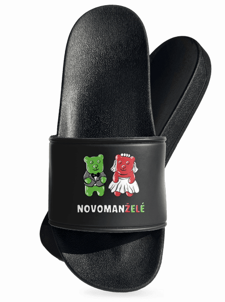 Novomanželé z želé pantofle Black