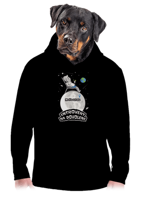 Introvert na dovolené pánská mikina klokanka Black