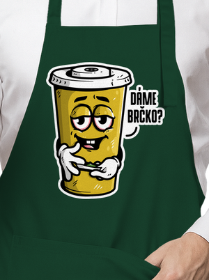 Dáme brčko? zástěra Bottle Green