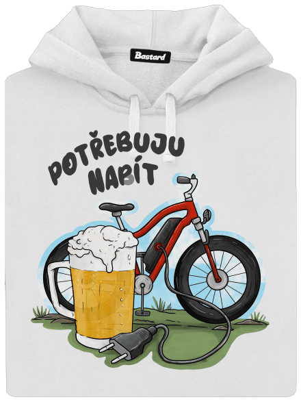 Potřebuju napít dámská mikina klokanka White