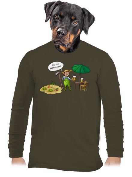 Jdu na zahrádku pánské dlouhý rukáv Urban Khaki