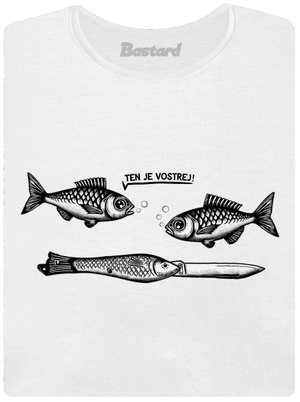 Vostrá rybička dámské tričko s lemem White