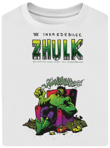 Zhulk  unisex tričko oversized White