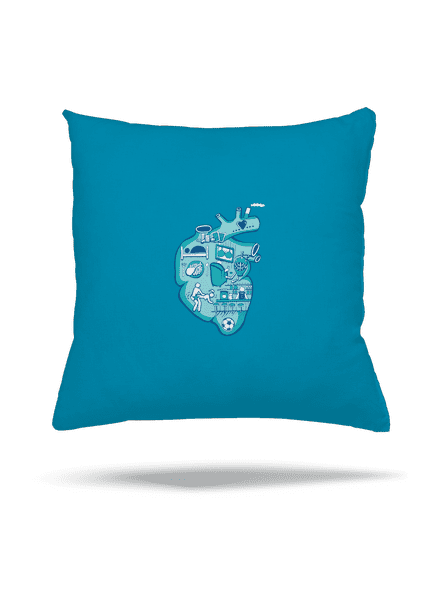 Srdce bije pro  polštář Blue Turquoise