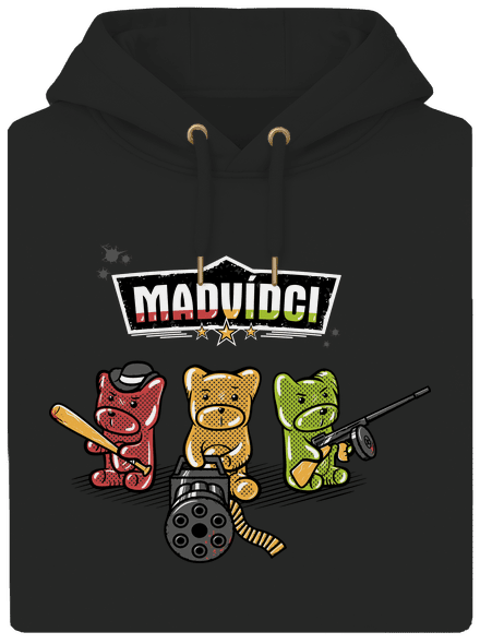 Madvídci unisex mikina premium Dark Black