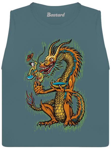 Hungry Dragon dámské tílko volné Heather Deep Teal