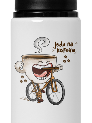Jedu na kofeinu lahev na vodu White