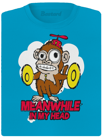 Monkey in my head dámské sportovní tričko Blue Atol