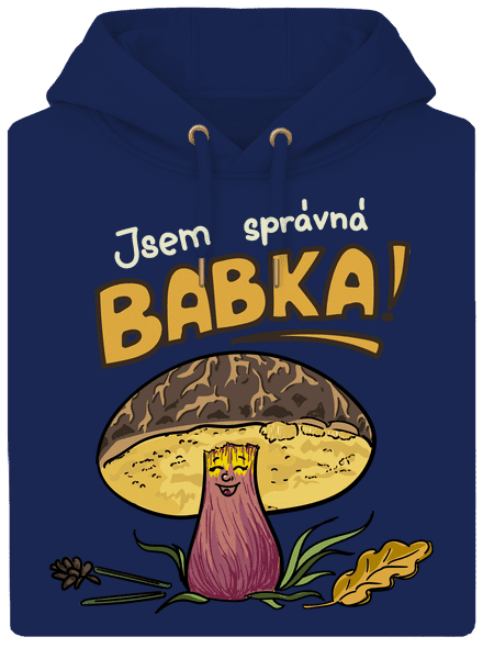 Babka a hříbeček unisex mikina premium Navy