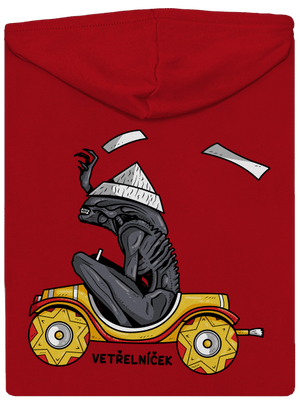 Vetřelníček pánská mikina na zip Red