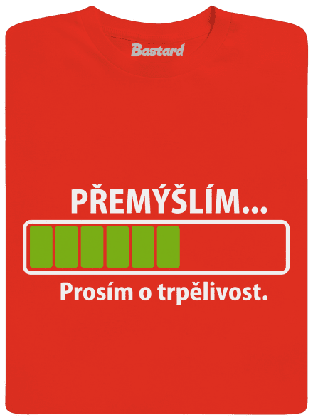 Přemýšlím pánské tričko Fiery Red