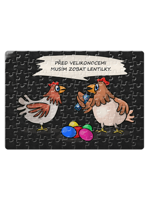 Slepice před Velikonocemi puzzle White
