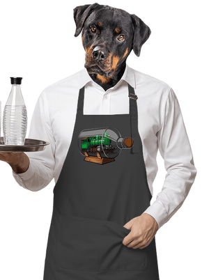 Lokomotiva v láhvi zástěra Dark Grey