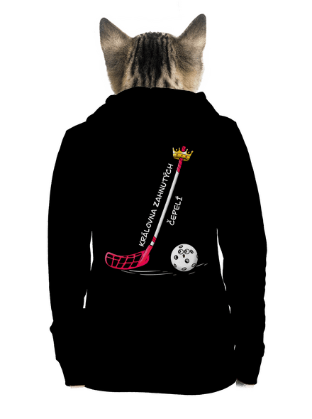 Král zahnutých čepelí - florbal dámská mikina na zip Black