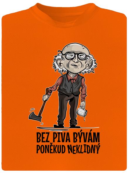 Neklidný bez piva pánské sportovní tričko Neon Orange