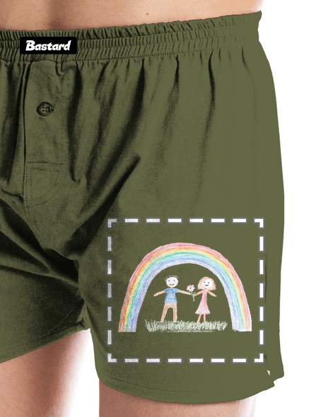 Dětské kresby - nahraj vlastní pánské trenky Khaki