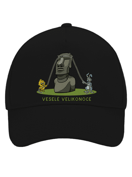 Velikonoční Moai kšiltovka baseballka Black