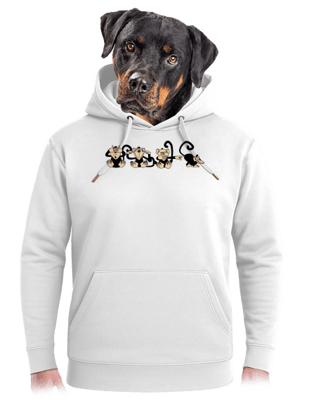 Opice unisex mikina premium Snowwhite