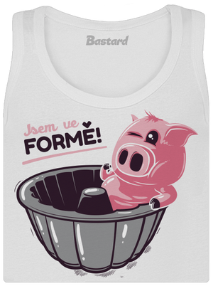 Ve formě dámské tílko klasické White