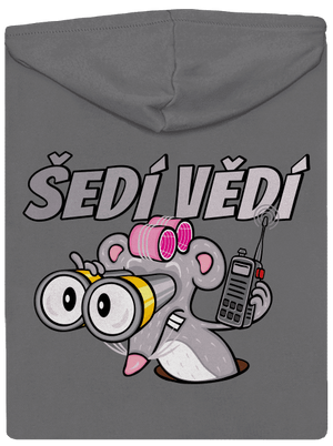 Šedí vědí - myš dámská mikina na zip Steel Gray