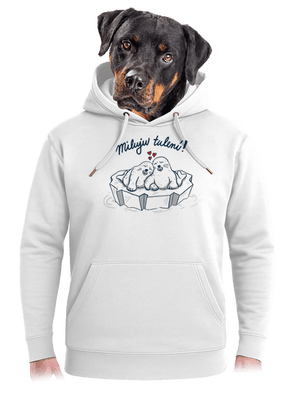 Miluju tulení unisex mikina premium Snowwhite