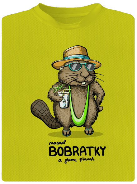 Bobratky pánské sportovní tričko Neon Yellow