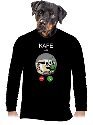 Kafe volá pánské dlouhý rukáv Black