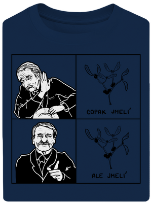 Cimrman: Copak jmelí unisex tričko oversized Midnight Blue