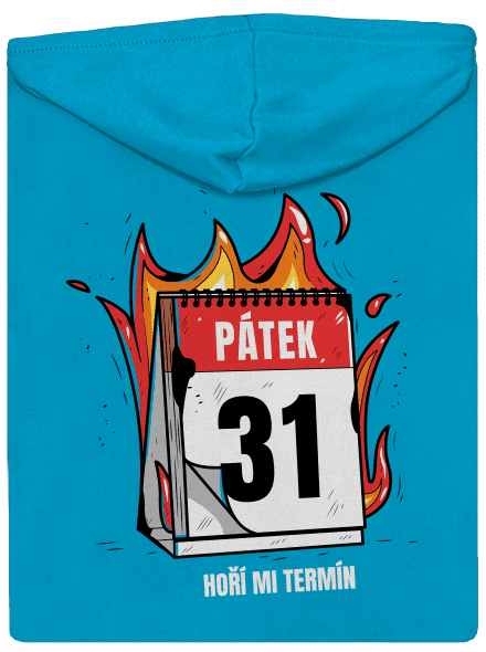 Hoří mi termín dámská mikina na zip Blue Atol