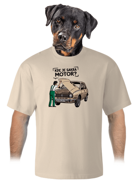 Kde je motor? unisex tričko oversized Almond