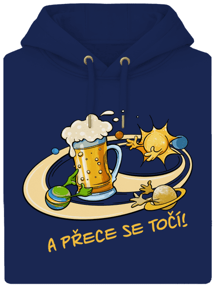 A přece se točí! unisex mikina premium Navy