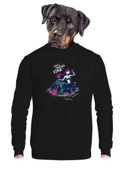 Malá mořská vína unisex mikina bez kapuce Black